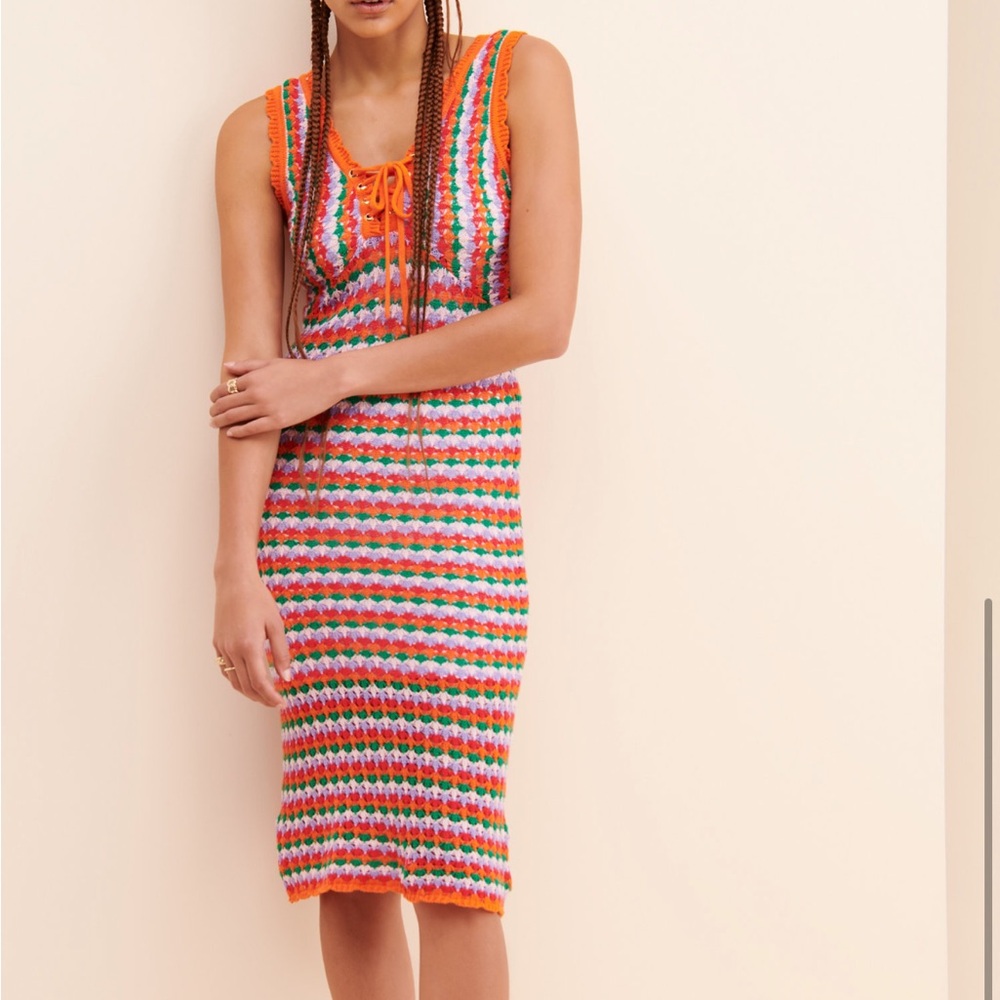 Dominique dress - lace up, fun stripe dress by 4SI3NNA (small)